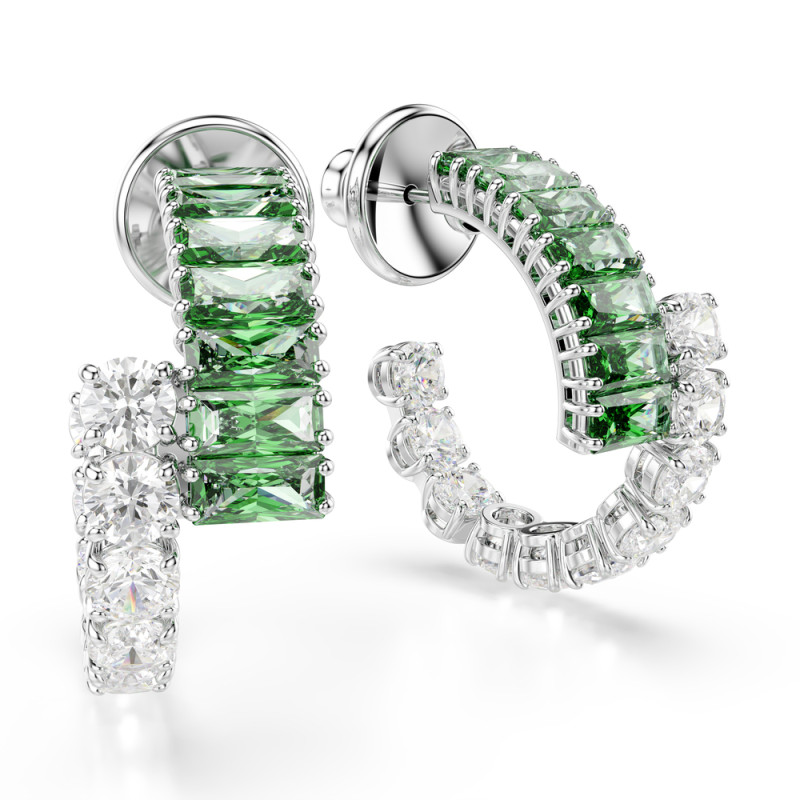 Kolczyki stalowe Swarovski kreole Matrix
