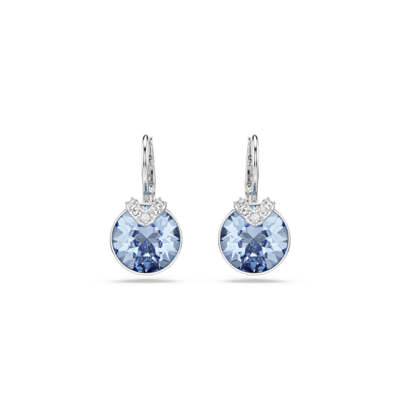 Kolczyki stalowe Swarovski Bella V z niebieskim kryształem