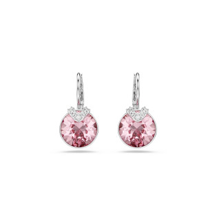 Kolczyki stalowe Swarovski Bella V z kryształem różowym