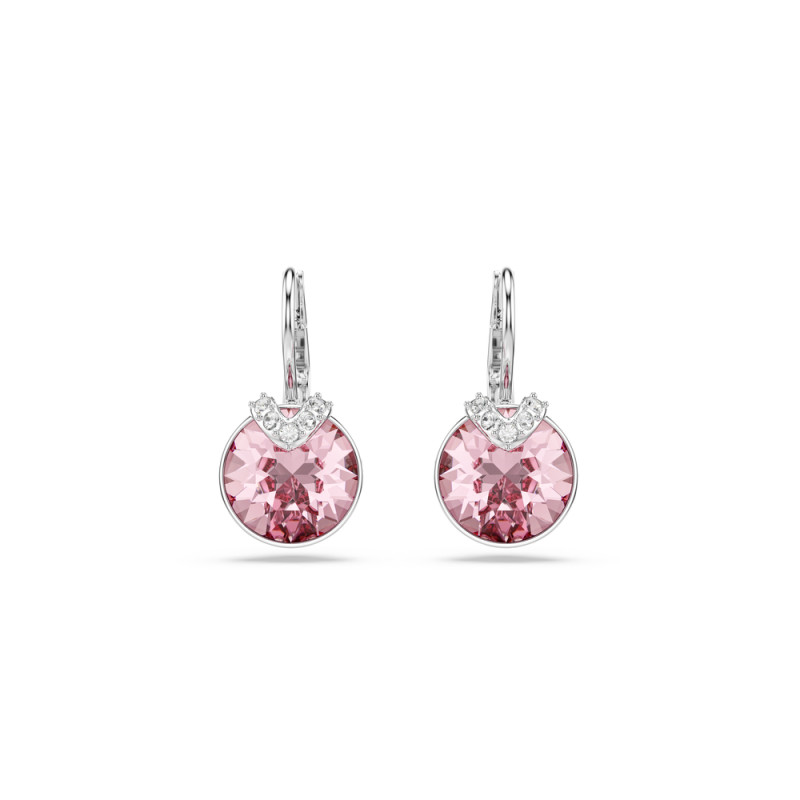 Kolczyki stalowe Swarovski Bella V z kryształem różowym