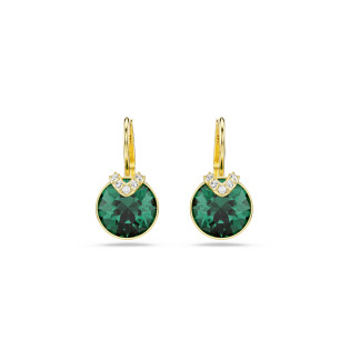 Kolczyki stalowe Swarovski Bella V z zielonym kryształkiem