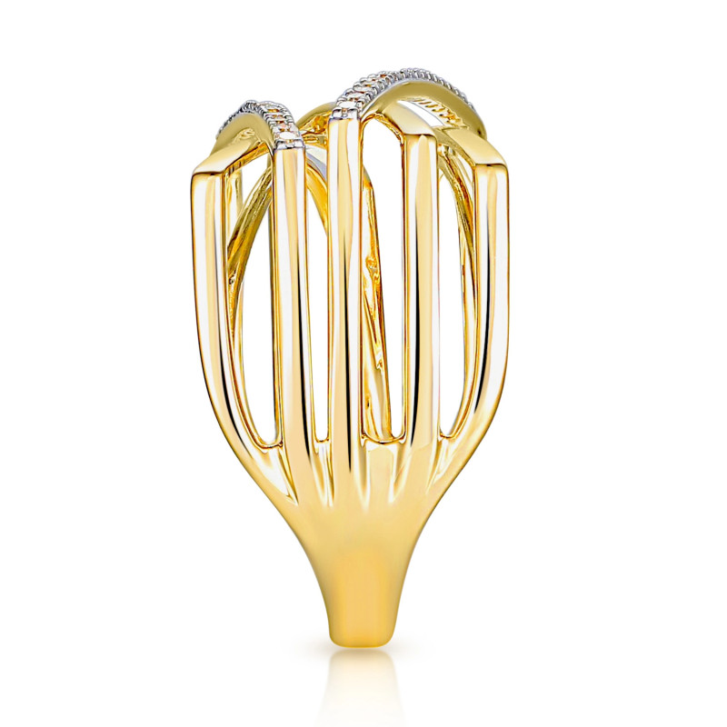 Pierścionek Line z diamentami 0,13 ct, złoto 585