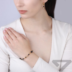Kolczyki wiszące spinel i kryształ Swarovski, srebro 925 koloru złotego