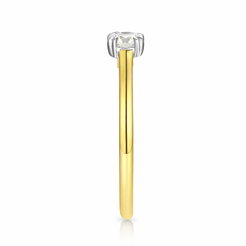 Pierścionek z diamentem laboratoryjnym Soliter 0,31 ct, złoto 585