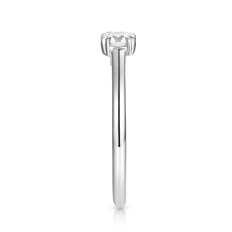 Pierścionek Soliter z diamentem laboratoryjnym 0,32 ct, białe złoto 585