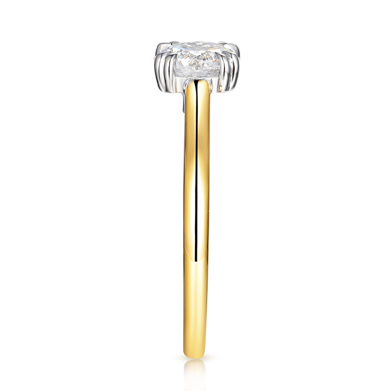Pierścionek Soliter z diamentem laboratoryjnym 1,08 ct, złoto 585