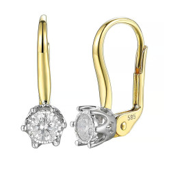 Kolczyki ROYAL z diamentami 0,37 ct, złoto 585