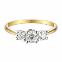 Pierścionek Noble z diamentami laboratoryjnymi 0,55 ct, złoto 585