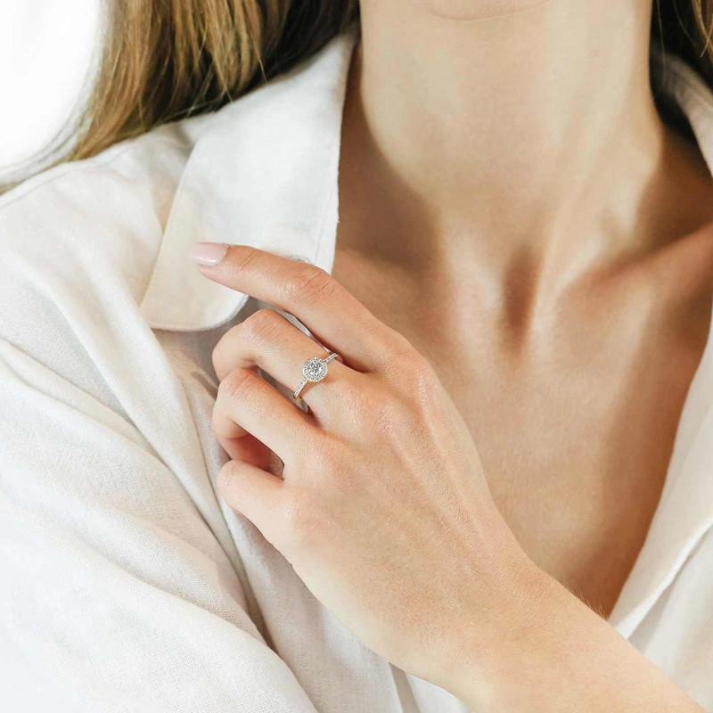 Pierścionek z diamentami laboratoryjnymi Metropolis 0,59 ct, złoto 585