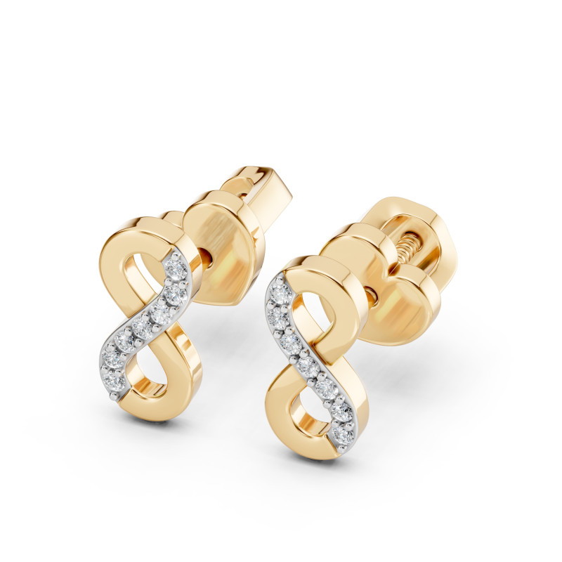 Kolczyki Minimalizm z Diamentami KB 102-10092-Y-0.09