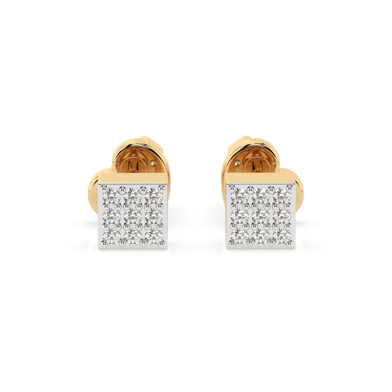 Kolczyki Iluzja z Diamentami KB 102-10063-Y-0.11