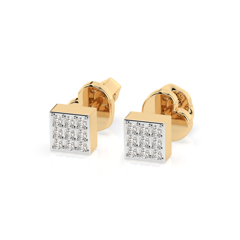 Kolczyki Iluzja z Diamentami KB 102-10063-Y-0.11