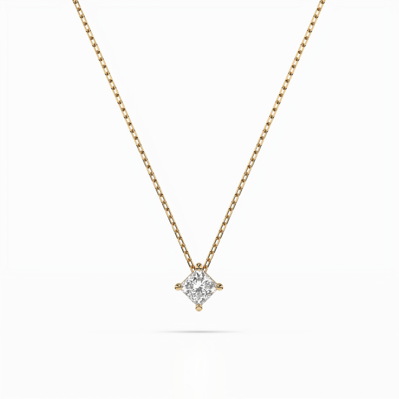 Naszyjnik Soliter z Diamentem KB 104-10055PR-Y-0.17