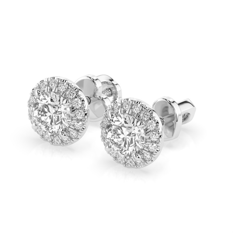 Kolczyki Soliter Wieczność z Diamentami KB 102-10095-W-1.0