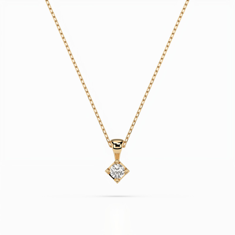 Naszyjnik Soliter z diamentem 0,08 ct — złoto 14k żółte | Jubiler Sezam