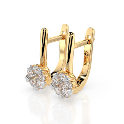 Kolczyki Iluzja z diamentem 0,12 ct — złoto 14k żółte | Jubiler Sezam