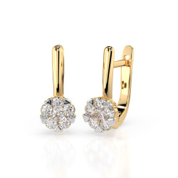 Kolczyki Iluzja z diamentem 0,12 ct — złoto 14k żółte | Jubiler Sezam