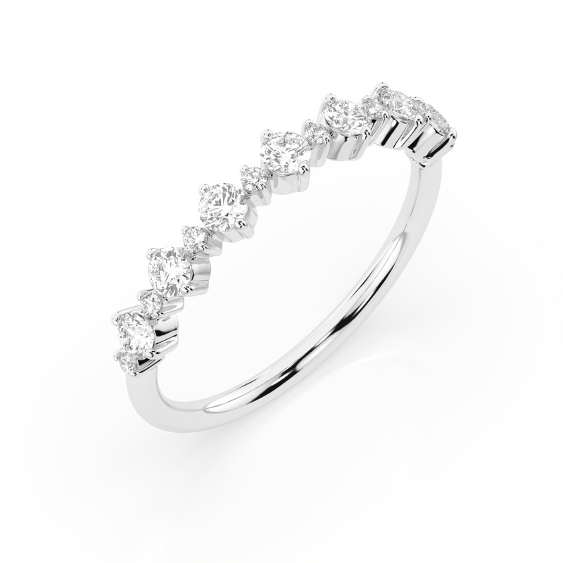 Pierścionek Wieczność z diamentem 0,42 ct, zloto 585 białe |