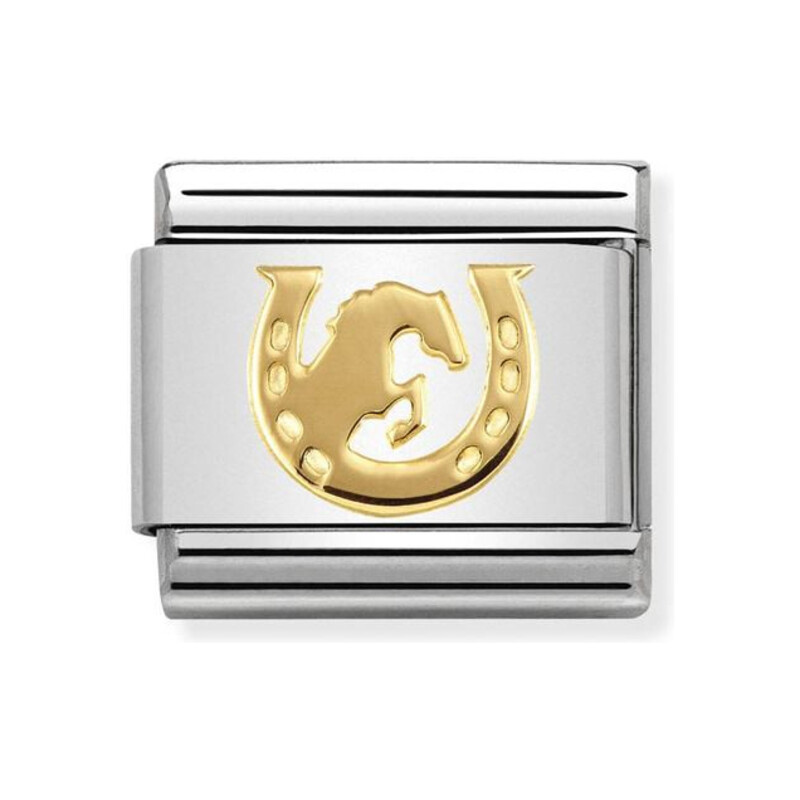 Element Nomination Skoki Konne+Podkowa 18K - JubilerSezam.pl