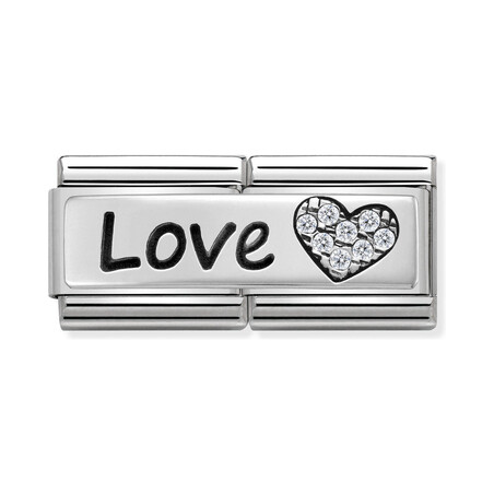 Element Link NOMINATION Composable AG DOUBLE LOVE z sercem z cyrkonii NP 330731 05