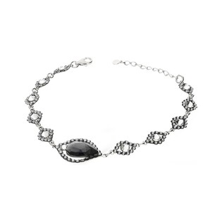 Srebrna Bransoletka Grace Swarovski Szare Kryształy pr. 925 - JubilerSezam.pl