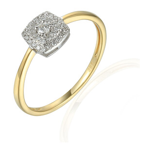Pierścionek złoty z diamentami 0,15ct AW 45732 YW próba 585 SWEET