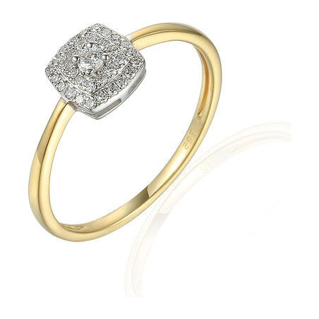 Pierścionek złoty z diamentami 0,15ct AW 45732 YW próba 585 SWEET
