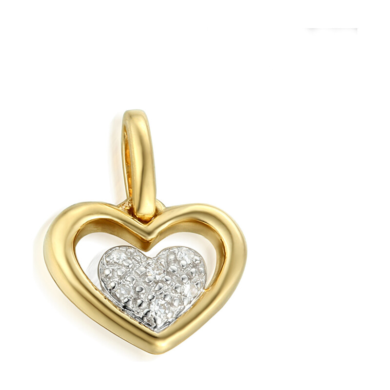 Serduszko z diamentami 0,02ct AW 56626 Y próba 585