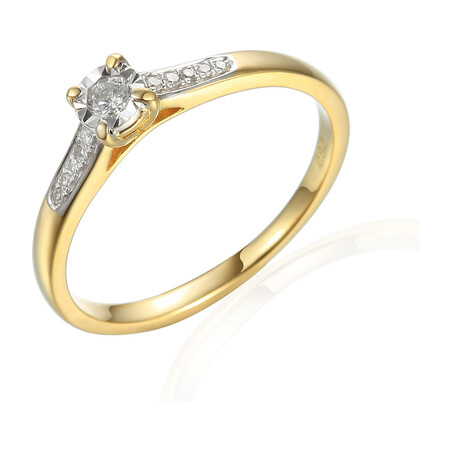 Pierścionek SOLITER 4ł bis-0,08ct AW 78035 YW próba 585
