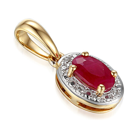 Zawieszka rubin 0,26ct+bryl 0,01ct AW 60389 Y-RU owal Markiza próba 585