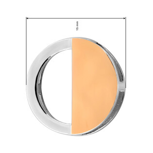 Zawieszka srebrna z złotą blaszką w kształcie koła 3D nr DC 661_AU375