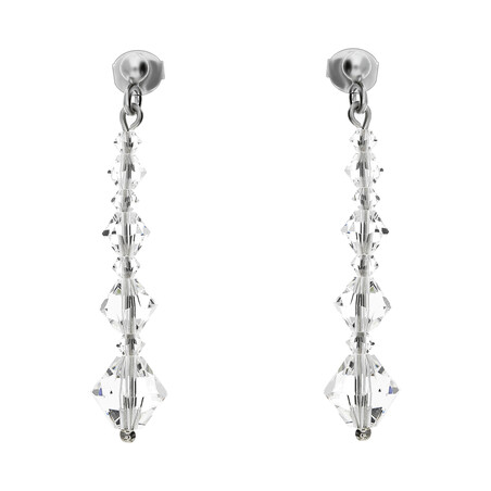 Kolczyki srebrne GRACE z kryształami Swarovskiego RD 461-1 crystal próba 925
