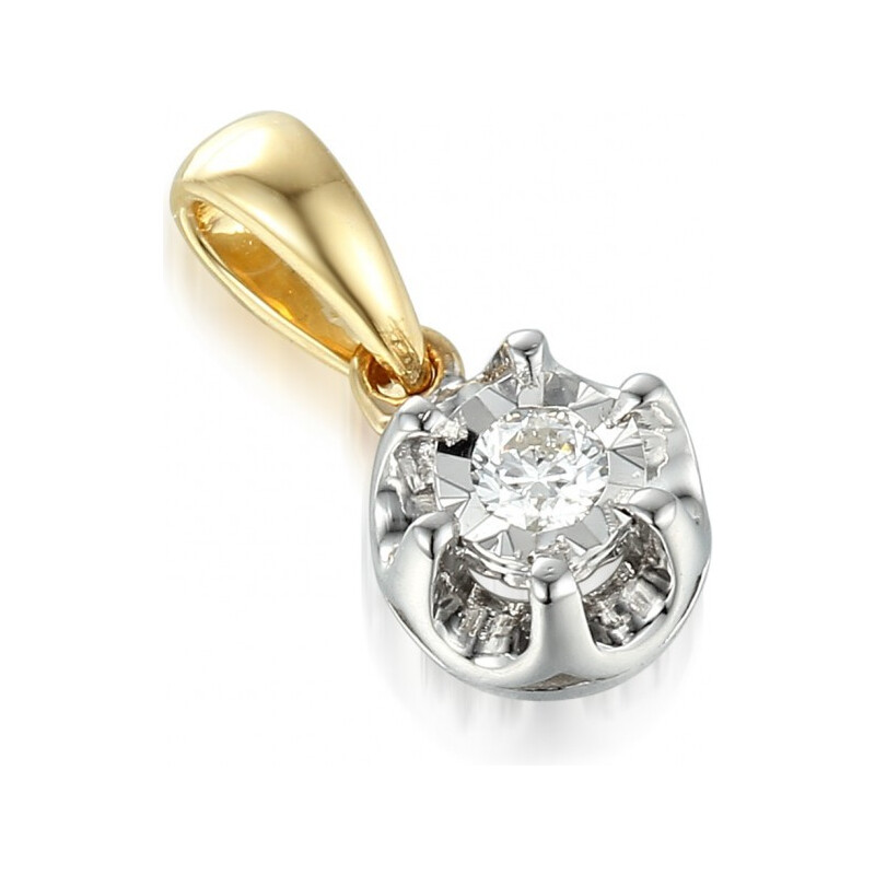 Zawieszka z diamentem Flower nr AW 55114 YW złoto 14 karat