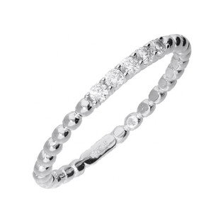 Pierścionek RINGS cyrkonia x5 szyna bead AR 5201-W-FCZ próba 585 Sezam - 1