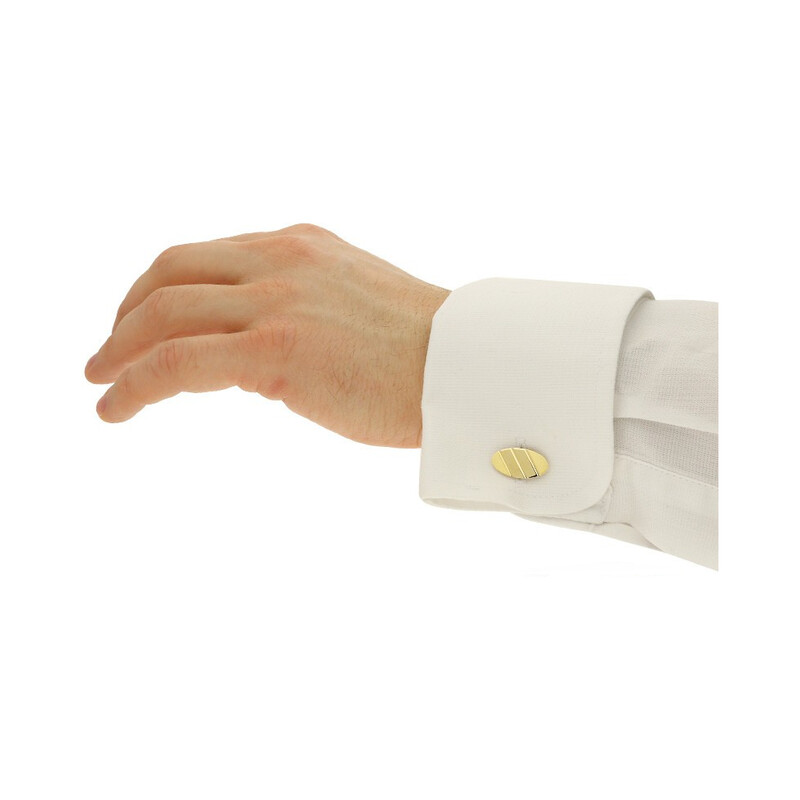 Złote spinki mankietówki owalne CB G-051 próba 585