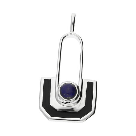Zawieszka wahadło lapis lazuli z czarną emalią NJ12-1 1620212.2 próba 925