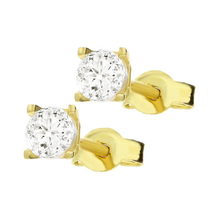 Kolczyki złote z cyrkonią 3 mm  MZ T5-E-OS-1-3,00mm-CZ próba 375