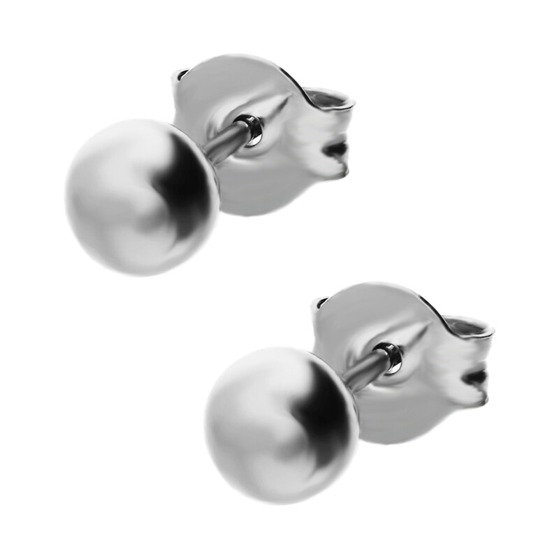 Srebrne kolczyki kulki 5mm pr. 925 sztyft - JubilerSezam.pl