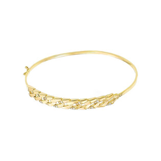 Bransoleta złota bangle pancer blask z cyrkoniami PY BLZ0936 próba 375