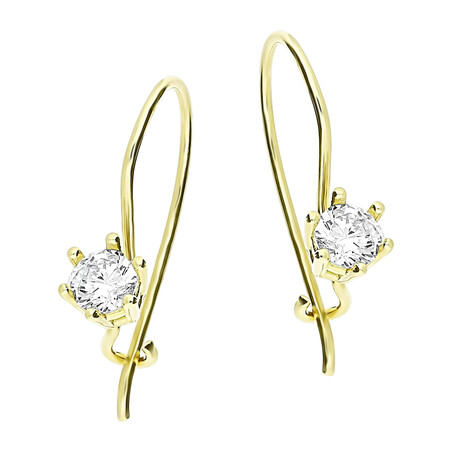 Kolczyki złote cyrkonia 6ł soliter/bigiel LP 18K35-DCE0006-Y-CZ próba 375
