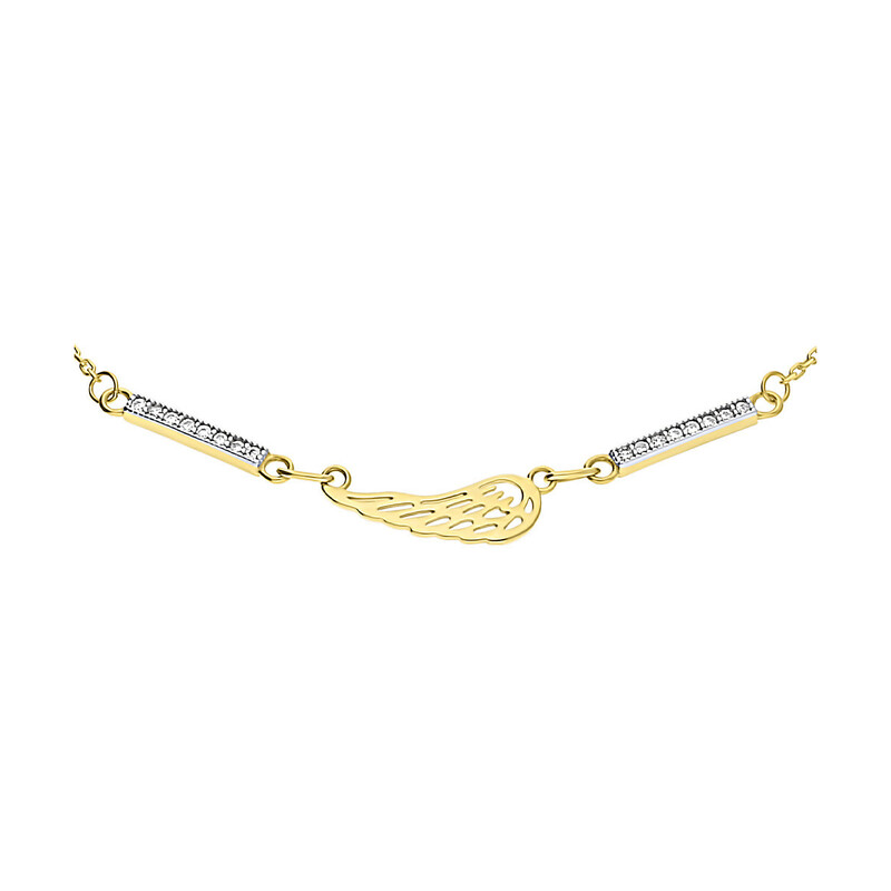 Bransoleta złota skrzydło ażur i pałki z cyrkoniami/anker GS P-YB-X1B190755-CZ próba 375