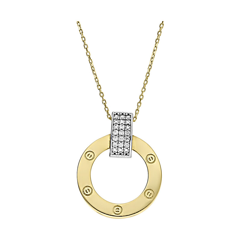 Naszyjnik złoty kółko ramka nr MZ T5-NE-0219-176-CZ próba 375