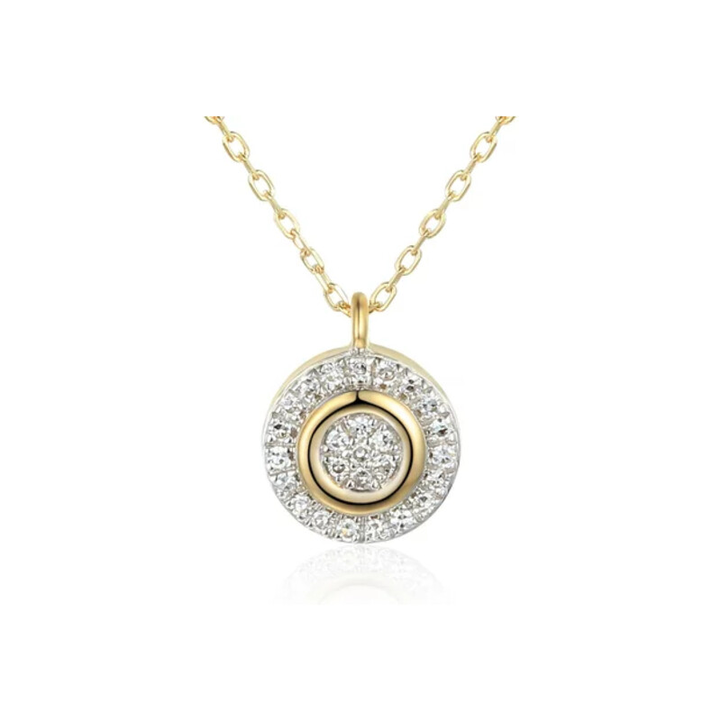 Naszyjnik złoty SWEET  kółko z diamentami/rolo AW 71726-08916 YW próba 585